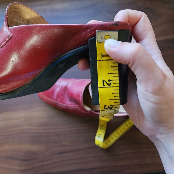 Franco Sarto Red Leather Loafer Mules - Picture 7 of 9